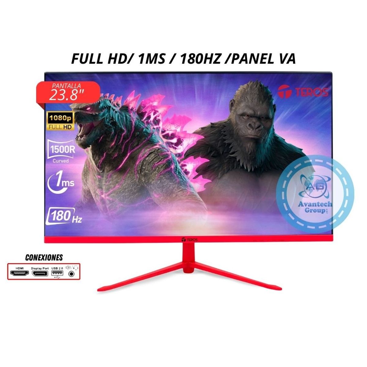 TEROS GAMING - Monitor TEROS TE-2473G 23.8 Pulgadas Curvo FHD VA HDMI