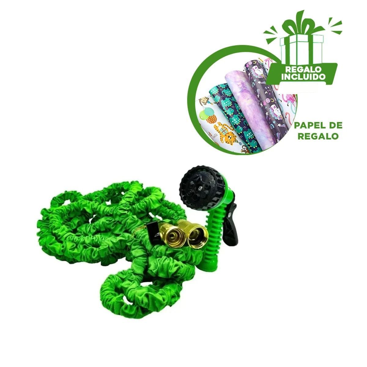 RYBIU IMPORT - Manguera Flexible de 15 Metros Color Verde Y+Papel de Regalo