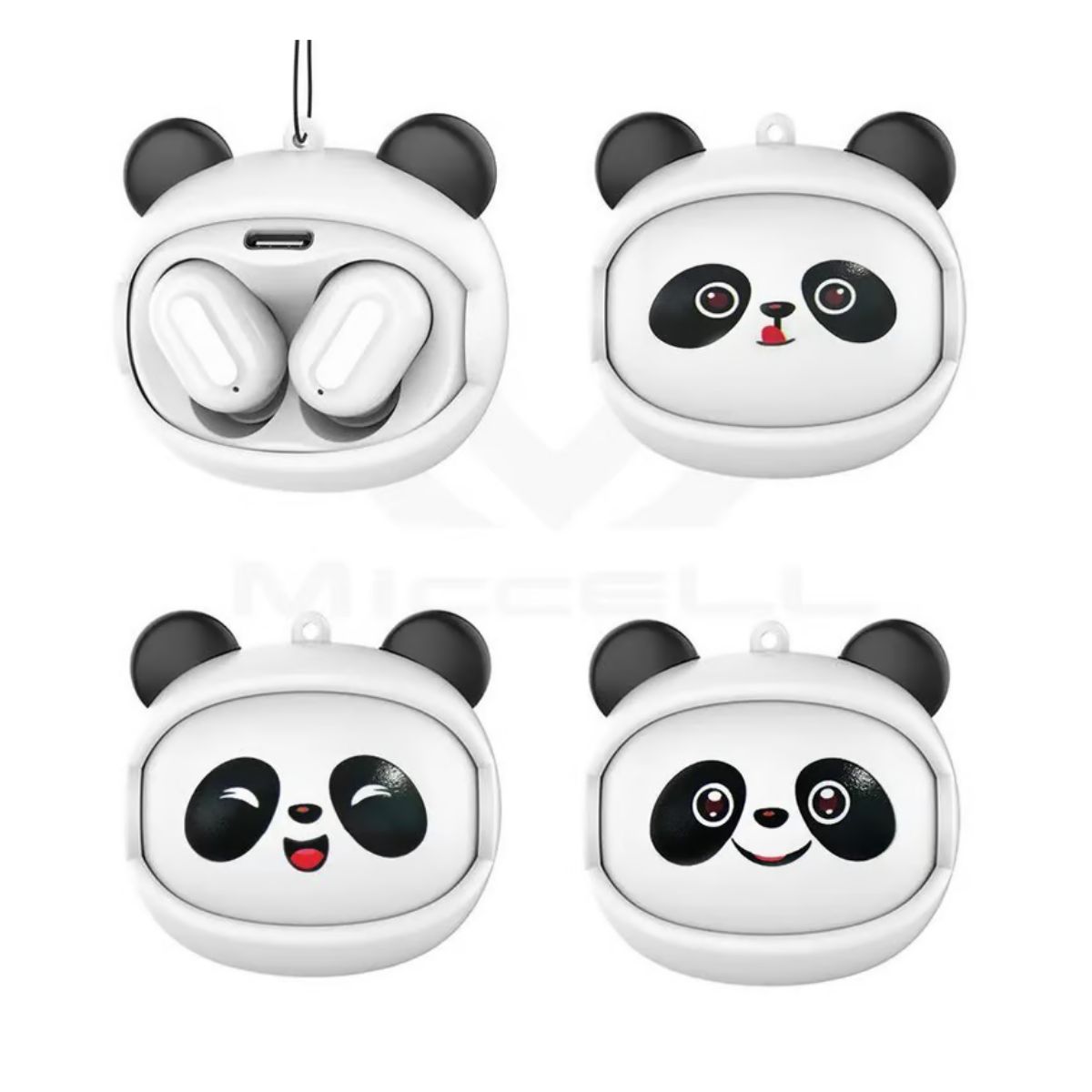 EWTTO - Audífonos Bluetooth Ewtto Diseño PANDA Rostro Intercambiable