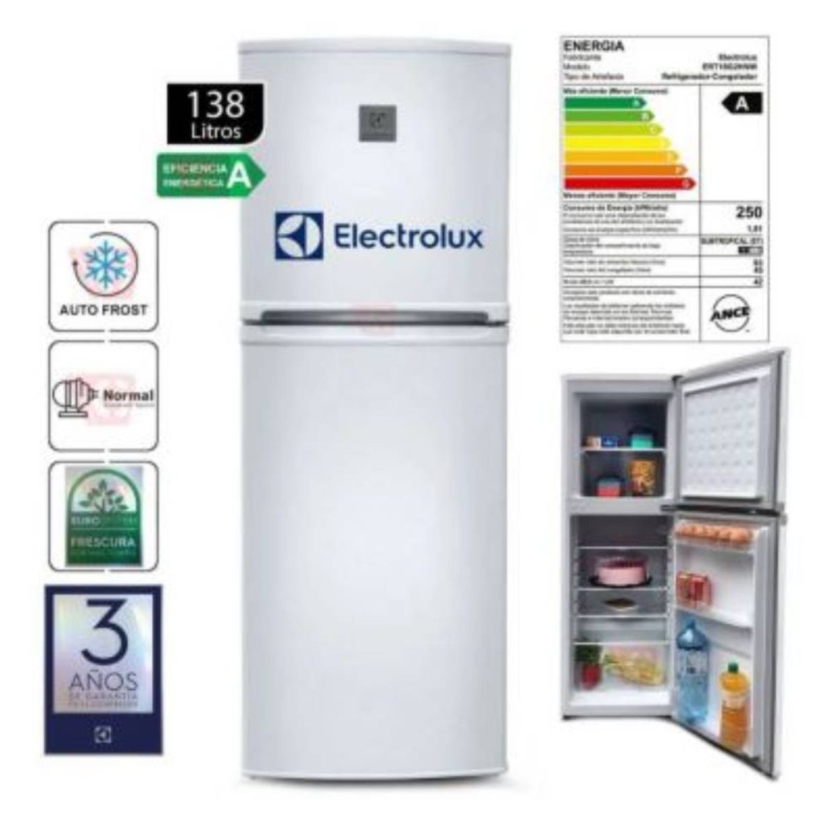ELECTROLUX - Refrigeradora Electrolux Top Mount ERT18G2HNW Frost 138L