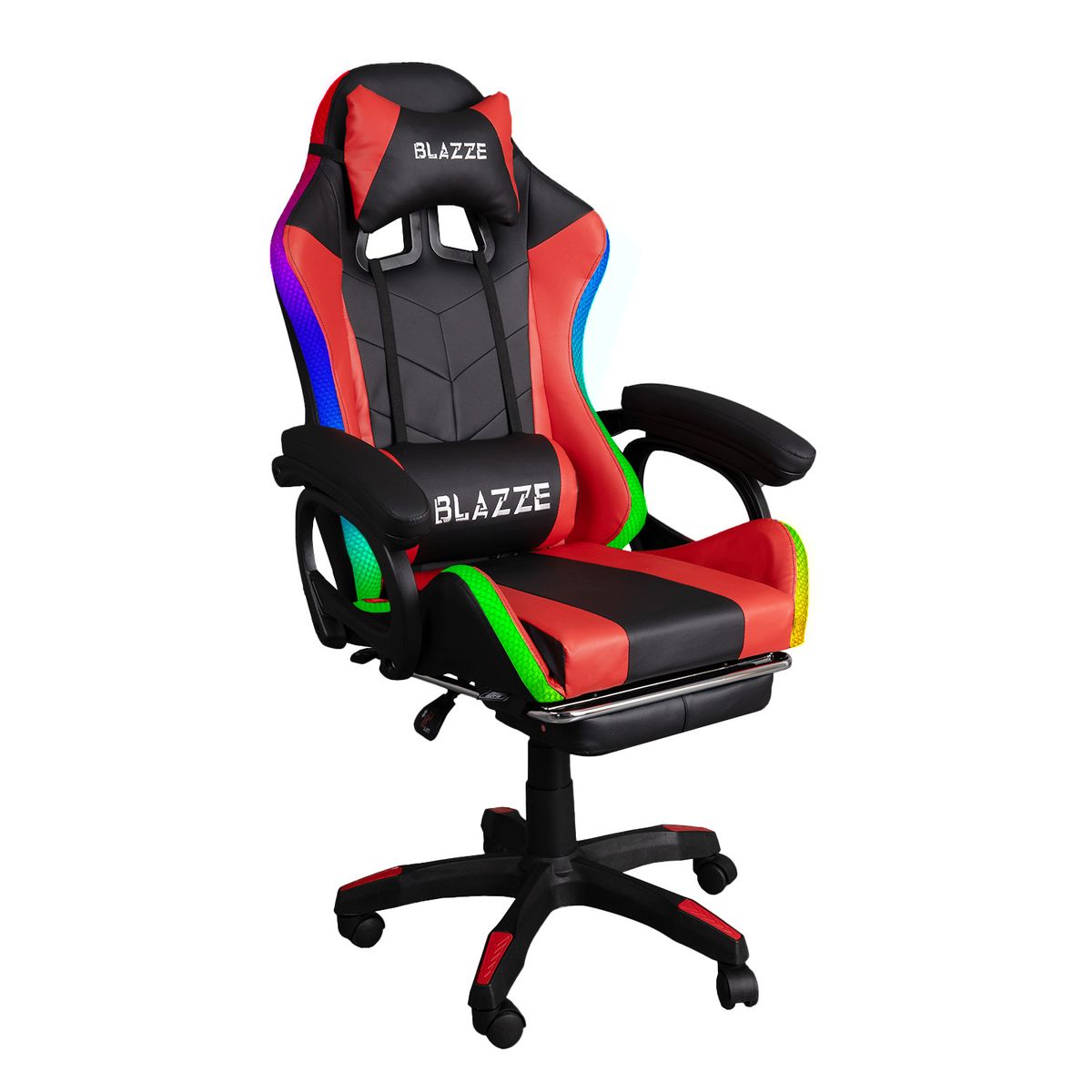 BLAZZE - Silla Gamer Rgb Ergonómica Blazze Buff - Rojo