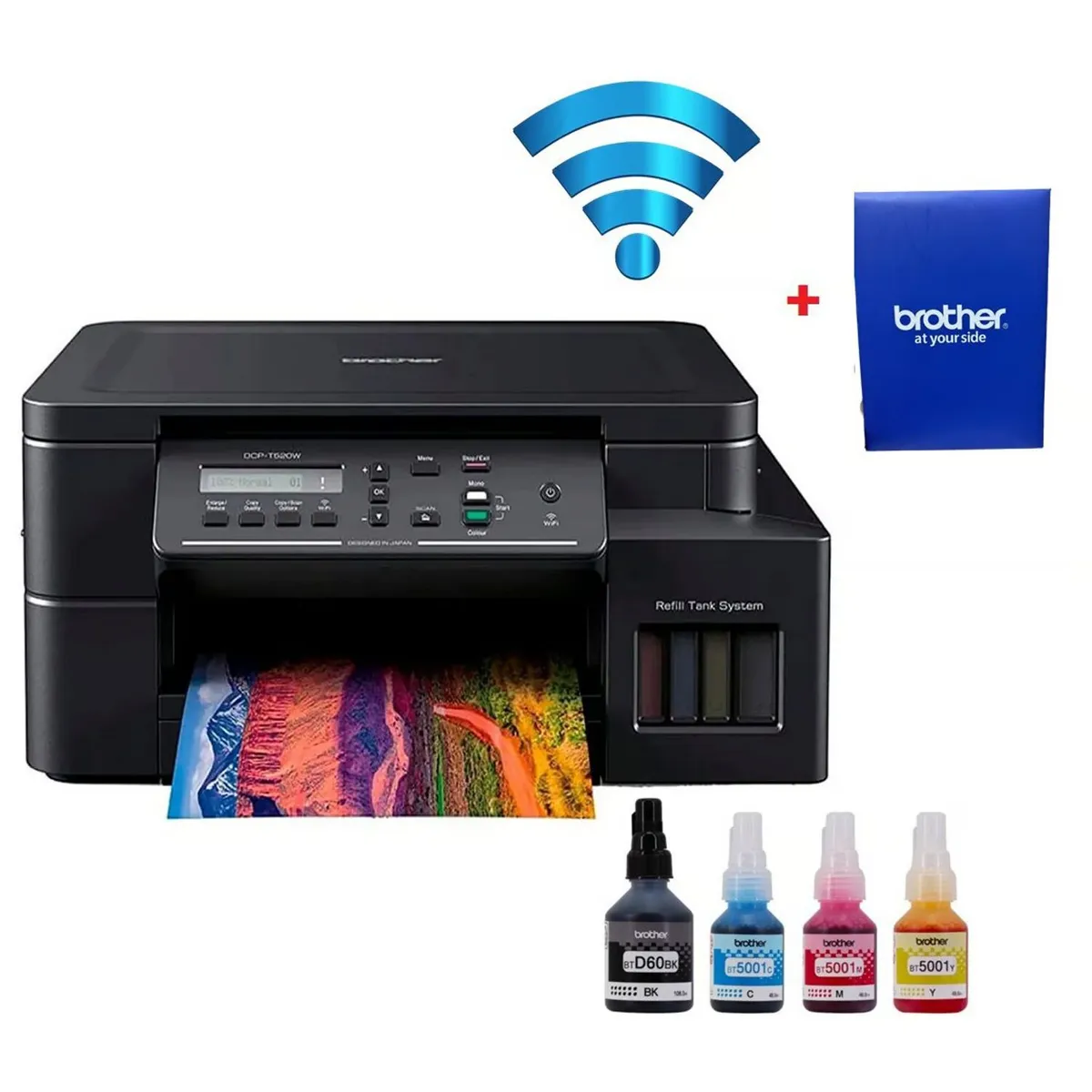 BROTHER - Impresora Brother DCP-T520W Multifuncional Wifi Tinta Continua