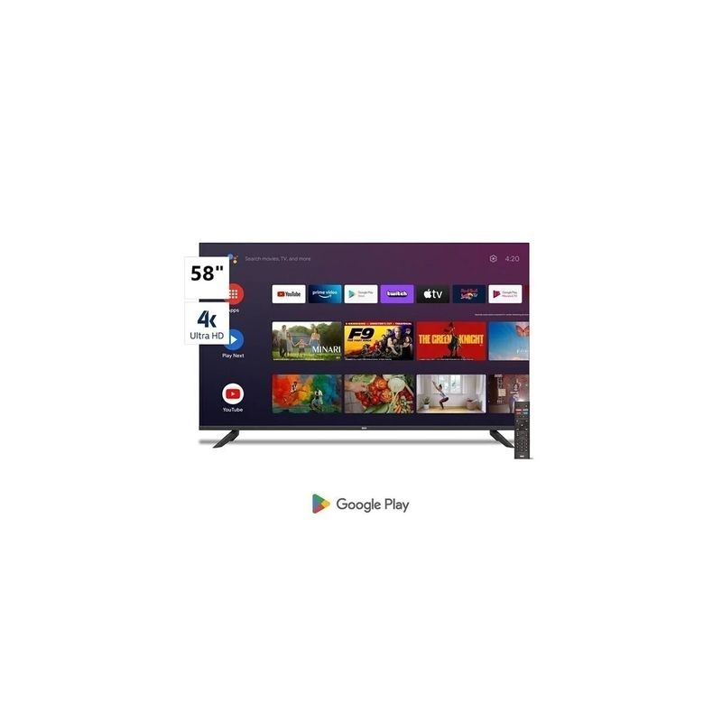 BGH - Televisor BGH 58" Smart TV UHD 4K Bluetooth 5.0 y Android TV B5824UK6AIP