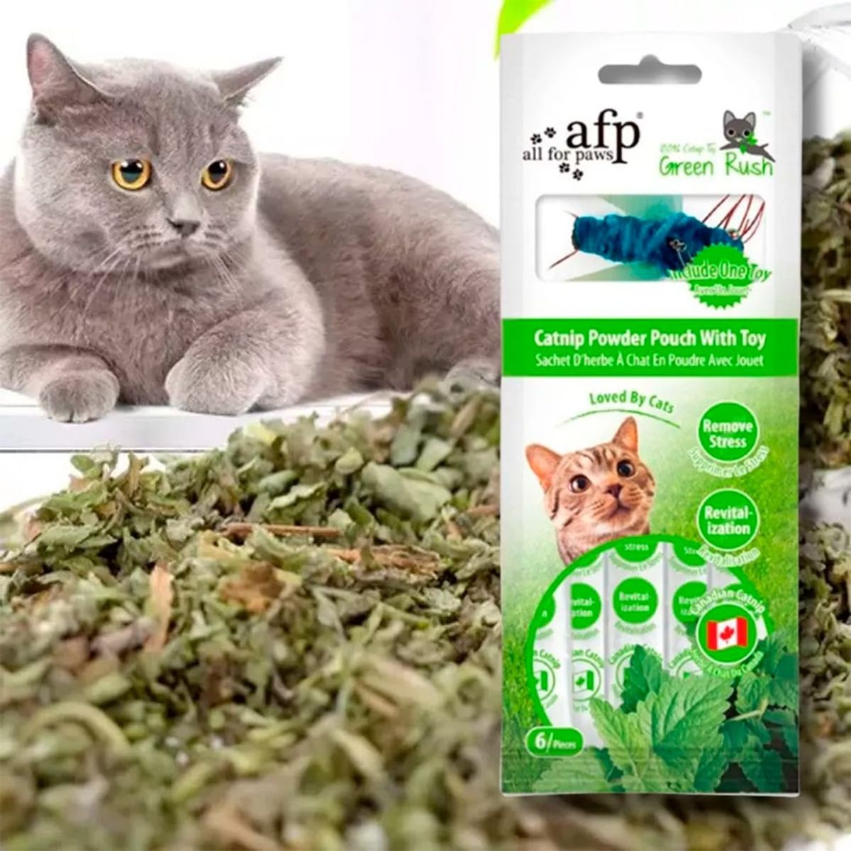 ALL FOR PAWS - Tubitos de catnip con juguete