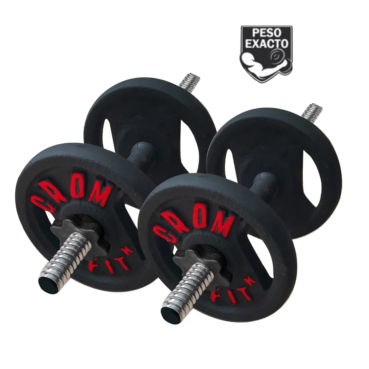 HOLGU - Set Pesas de 12kg + Mancuernas de PVC - discos 3kg