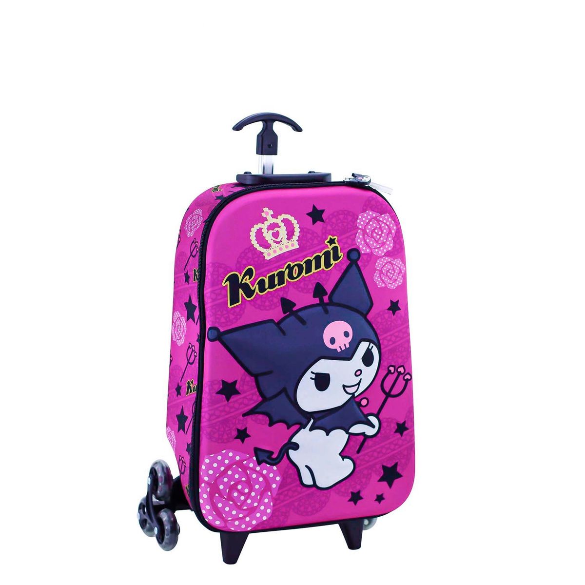 SCOOL - SET MOCHILA KUROMI OFICIO MALETA ESCALADORA RUEDAS 3 PIEZAS EVA 3D