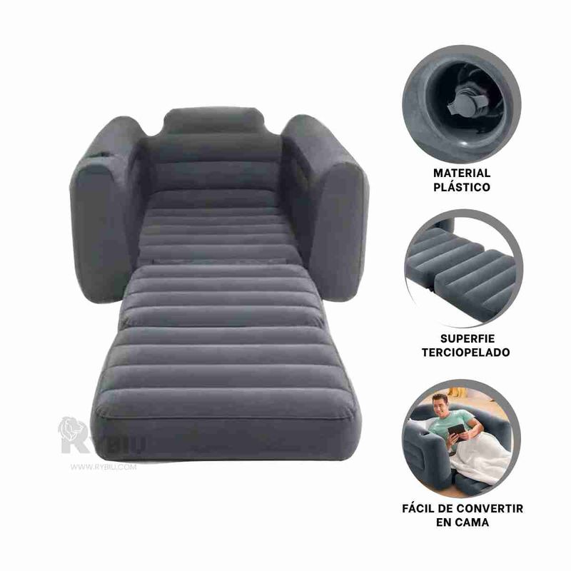 GENERICO - Sofa Cama Inflable Suave y Versatil para Espacios Pequenos