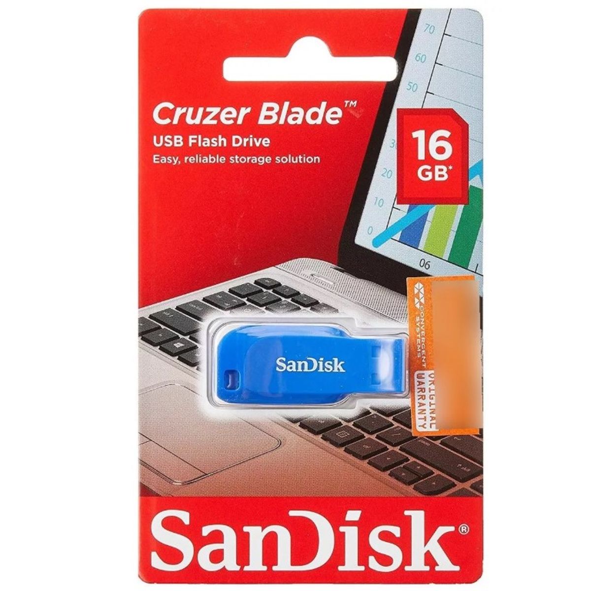 SANDISK - MEMORIA FLASH USB 2.0 SANDISK 16GB CRUZER BLADE BLUE