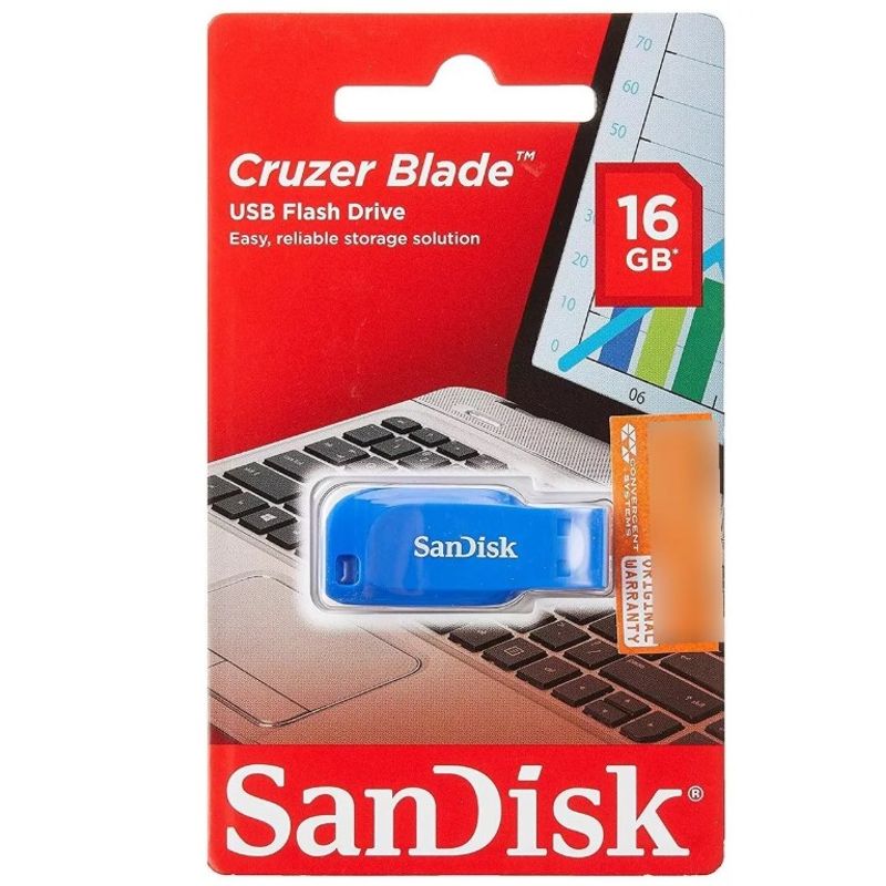 SANDISK - MEMORIA FLASH USB 2.0 SANDISK 16GB CRUZER BLADE BLUE