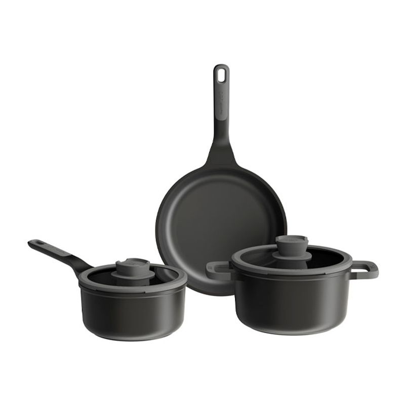 BERGHOFF - Juego de ollas y Sarten de cocina Leo Stone 5 piezas BergHOFF