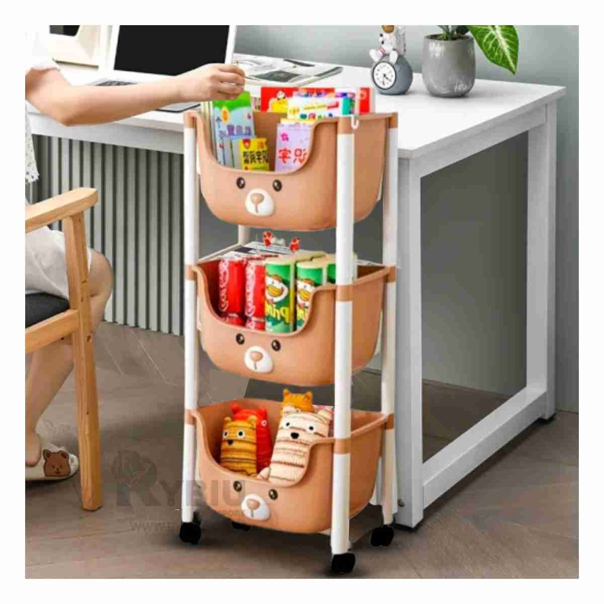 GENERICO - Estante de Niños de Ositos en Color Marron Y+Gift Stickers