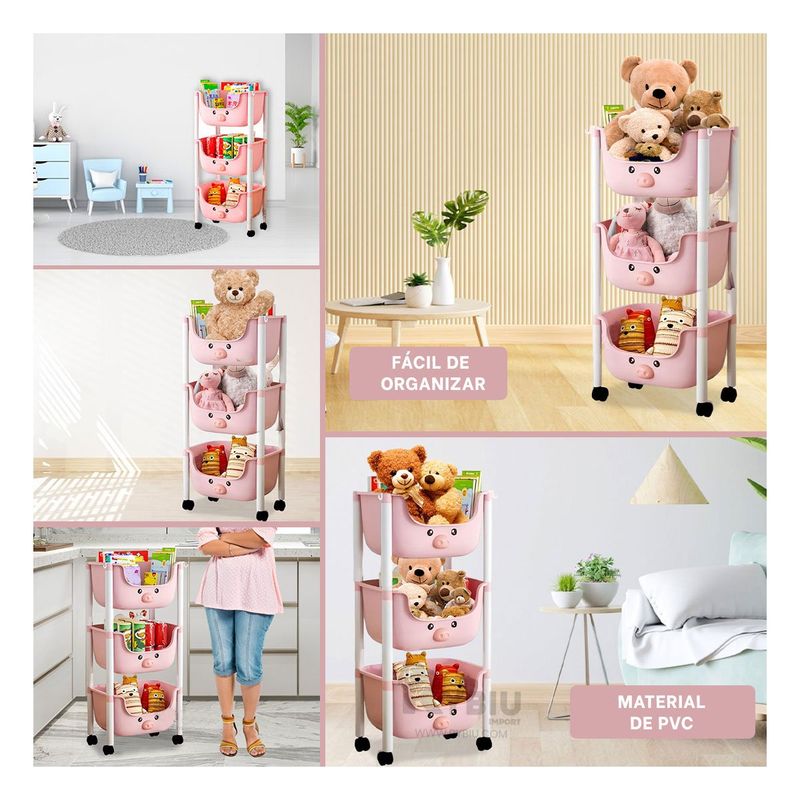GENERICO - Repisa Duradera en Kawaii Rosado Y+Regalo Ligas para Peinar