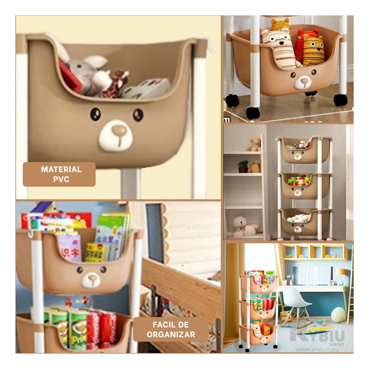 GENERICO - Repisa Resistente de Juguetes Marron Y+Ligas de Regalo