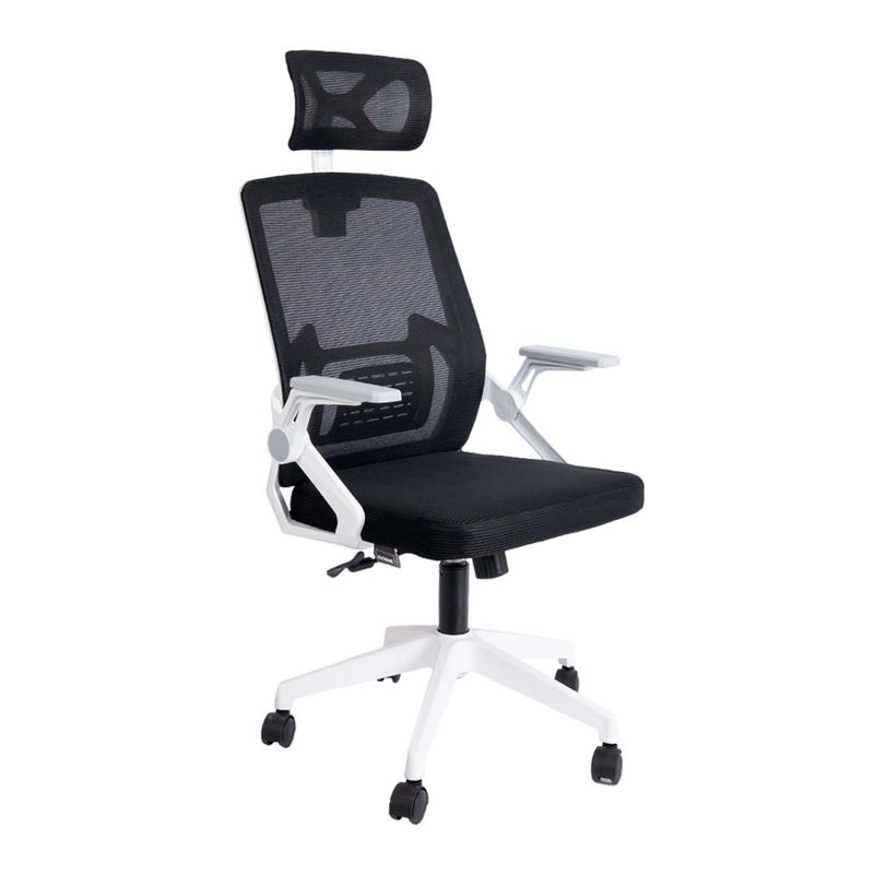 INIUS - Silla de Oficina Ergonómica Brazos Abatibles Eco-Husby Blanco
