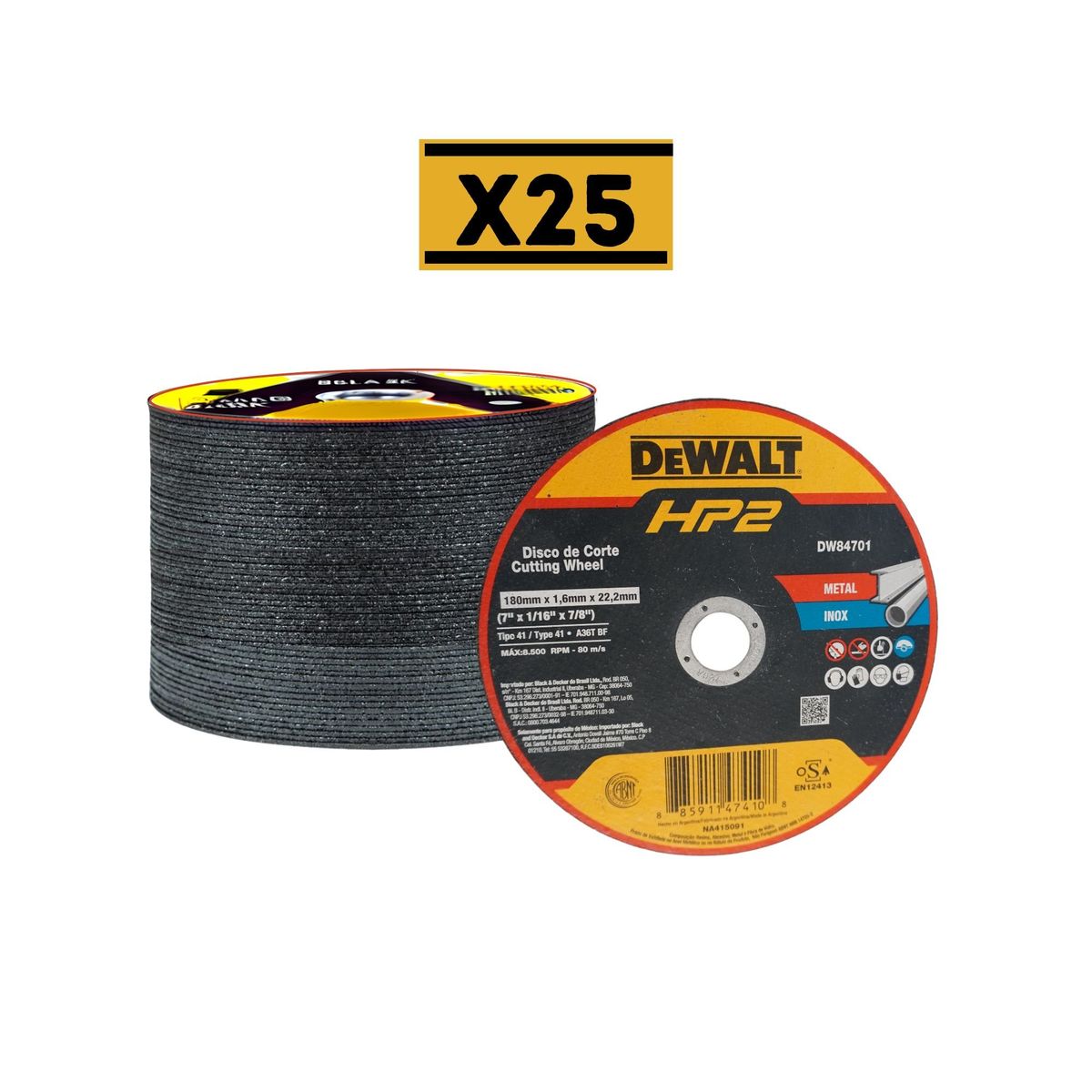 DEWALT - 25 Discos de corte 7P DEWALT DW84701