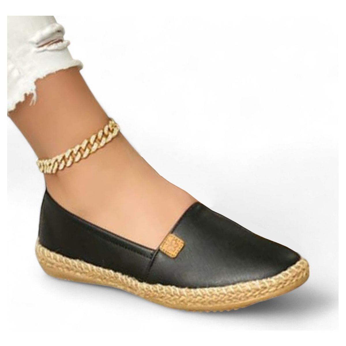 GENERICO - Mocasin Mujer 5Coco-35 Alpargatas Biocuero Planta Suave Color Negro