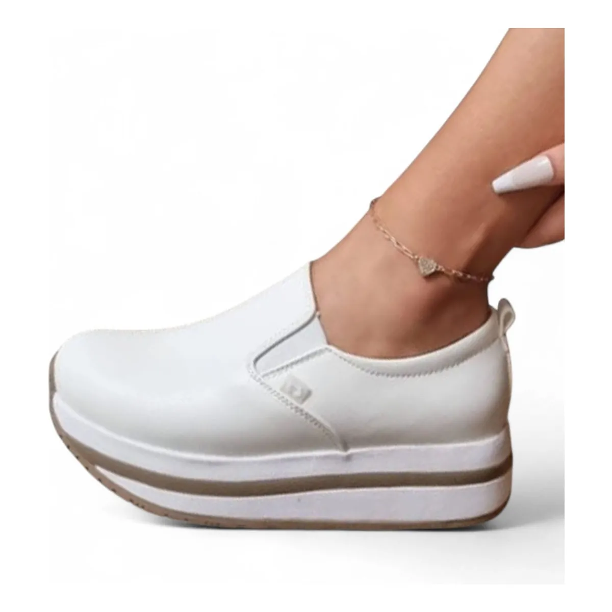 GENERICO - Mocasin Mujer 5Coco-53 Liga Biocuero Expanso- Taco X3 Color Blanco