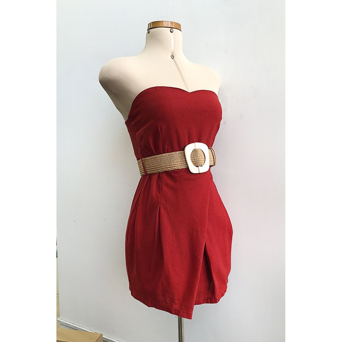 GENERICO - Vestido Mini Strapless Sara Color Lacre Estacion 108