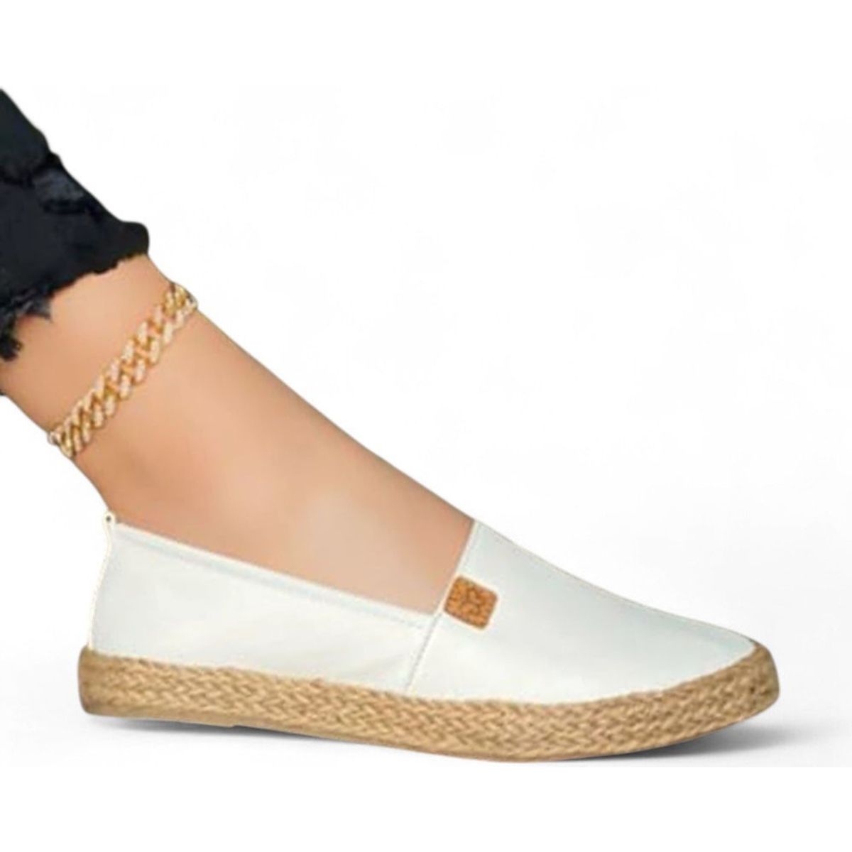 GENERICO - Mocasin Mujer 5Coco-35 Alpargatas Biocuero Planta Suave Color Blanco