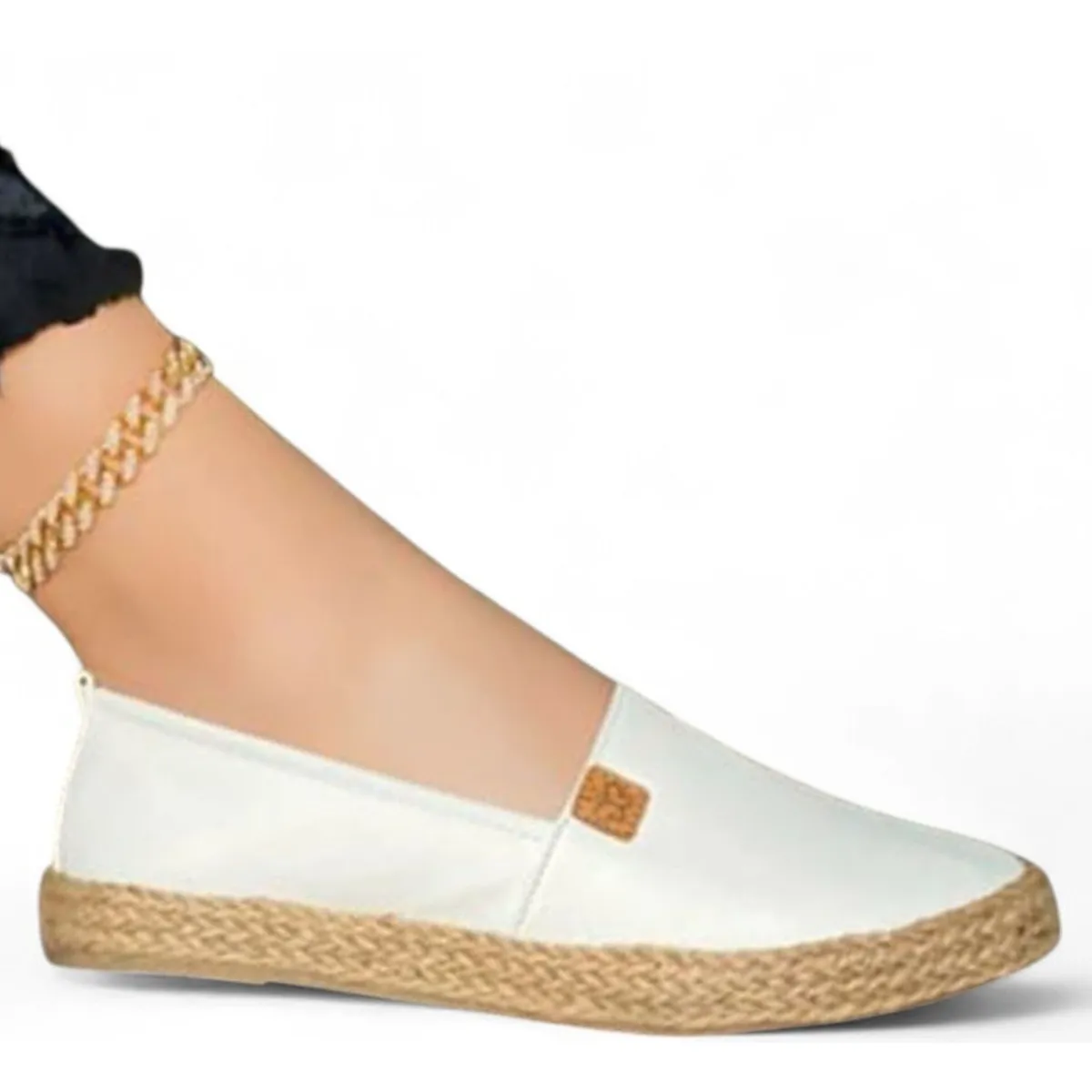 GENERICO - Mocasin Mujer 5Coco-35 Alpargatas Biocuero Planta Suave Color Blanco