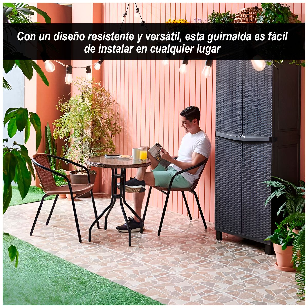 GENERICO - Guirnalda Led Colgante 5 metros y 10 focos Luz Amarilla