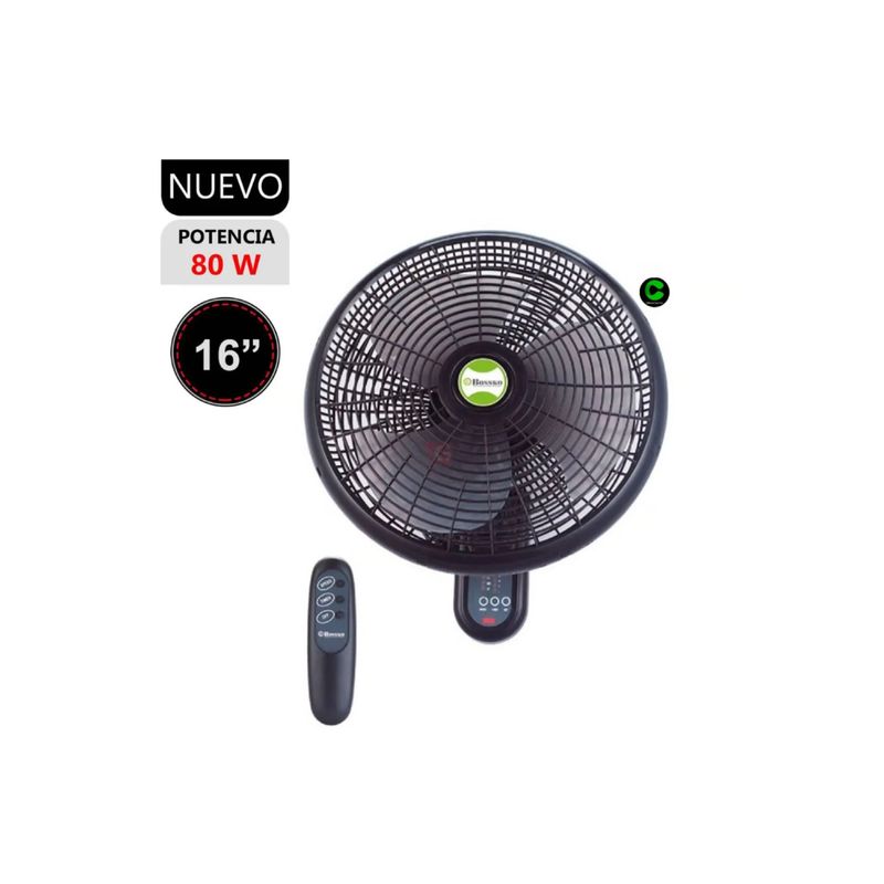BOSSKO - VENTILADOR DE PARED BOSSKO BK-8210PD 80 WATTS CONTROL REMOTO
