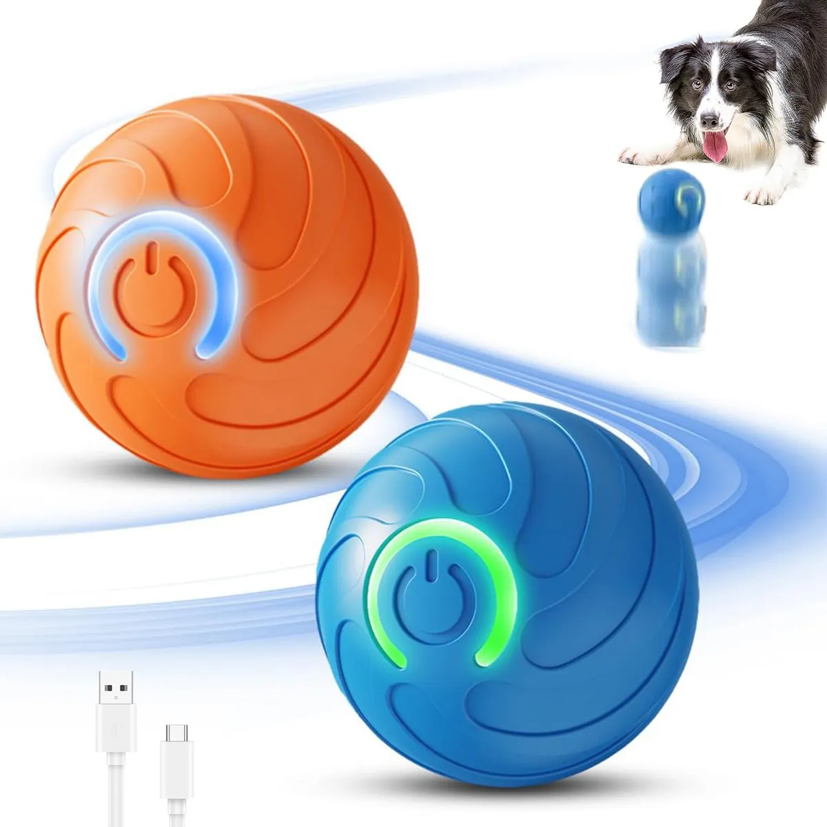 GENERICO - Pelota Interactiva para perros, Juego 2 Unidades, d52mm.