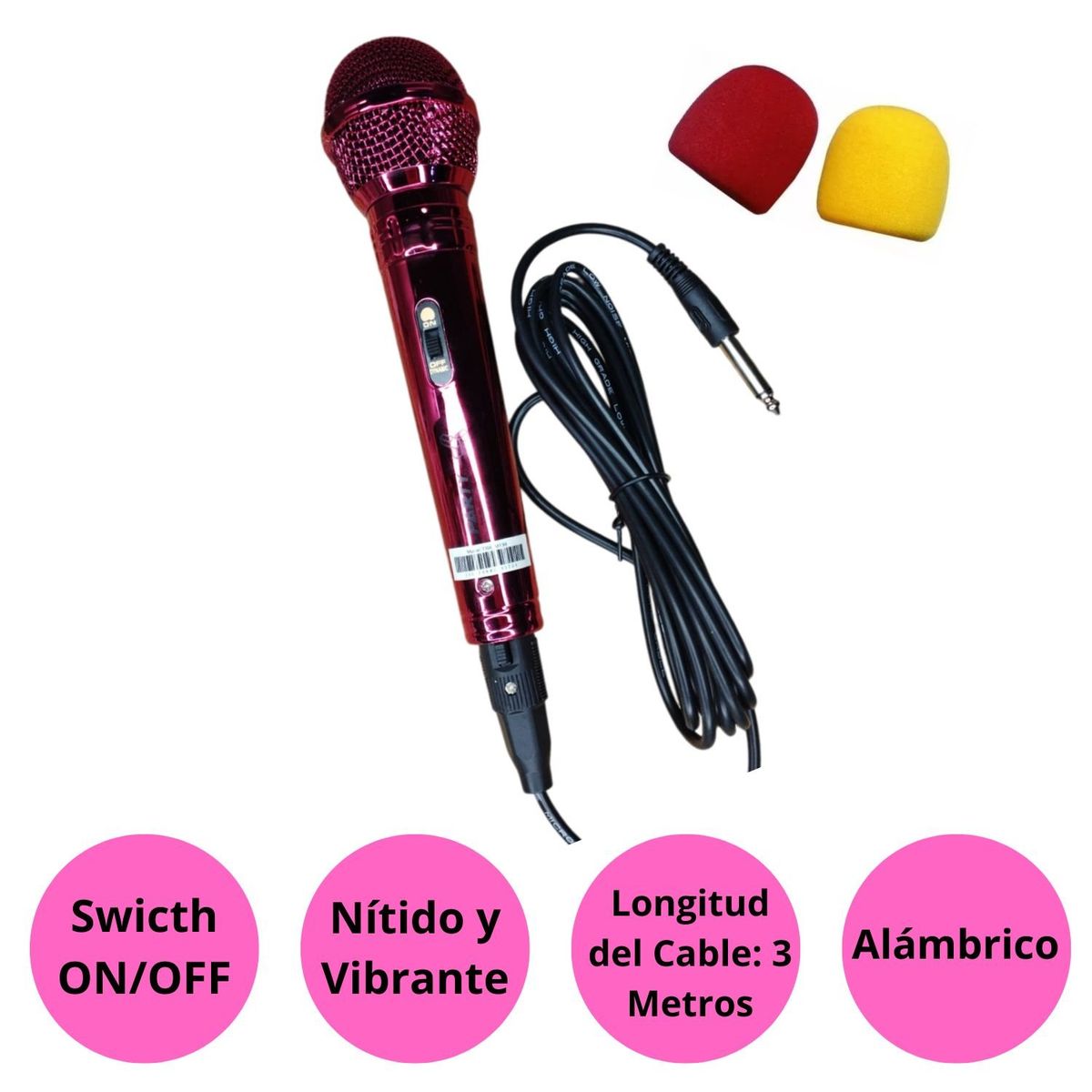 GENERICO - Micrófono alámbrico PARTY TRX M136 Fucsia