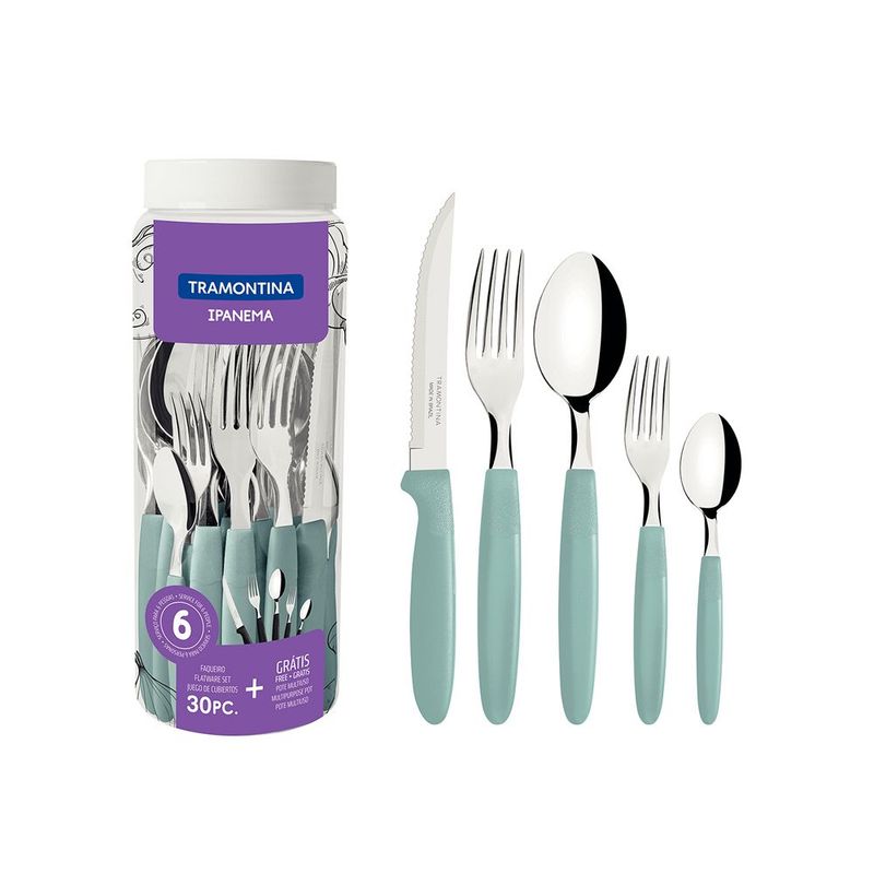 TRAMONTINA - Jgo De Cubiertos X30 Pzas Ipanema Menta