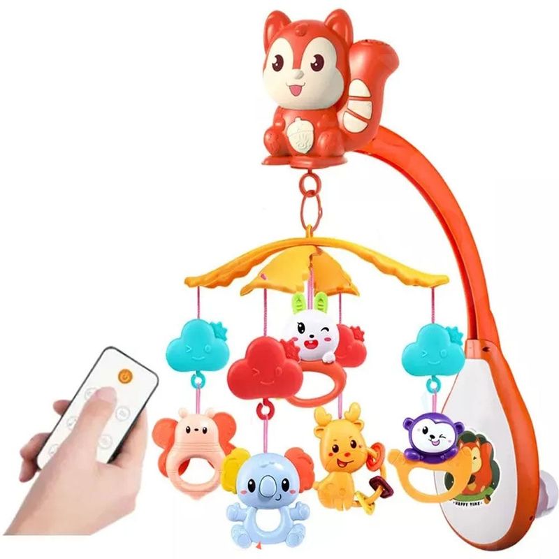 JIAYIN - Juguete Poryector Musical para Cuna Ardilla Dulces Sueños