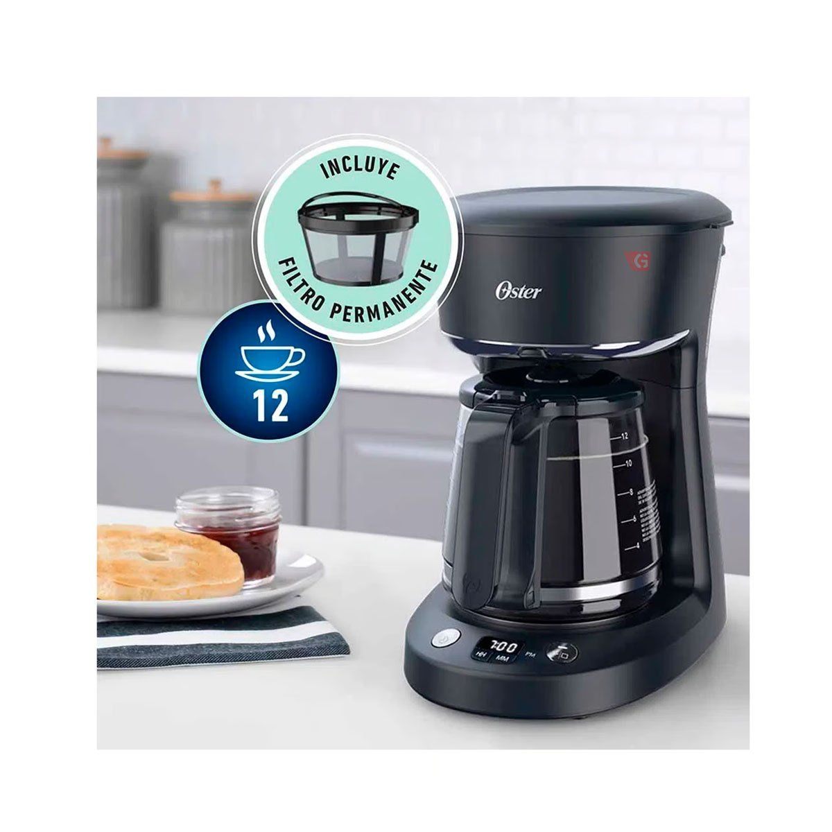OSTER - Cafetera  OsterProgramable 12 tazas BVSTDCP12B
