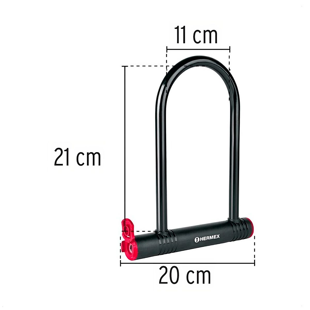 HERMEX - Candado Motocicleta, Bicicleta Tipo U 14 mm Hermex