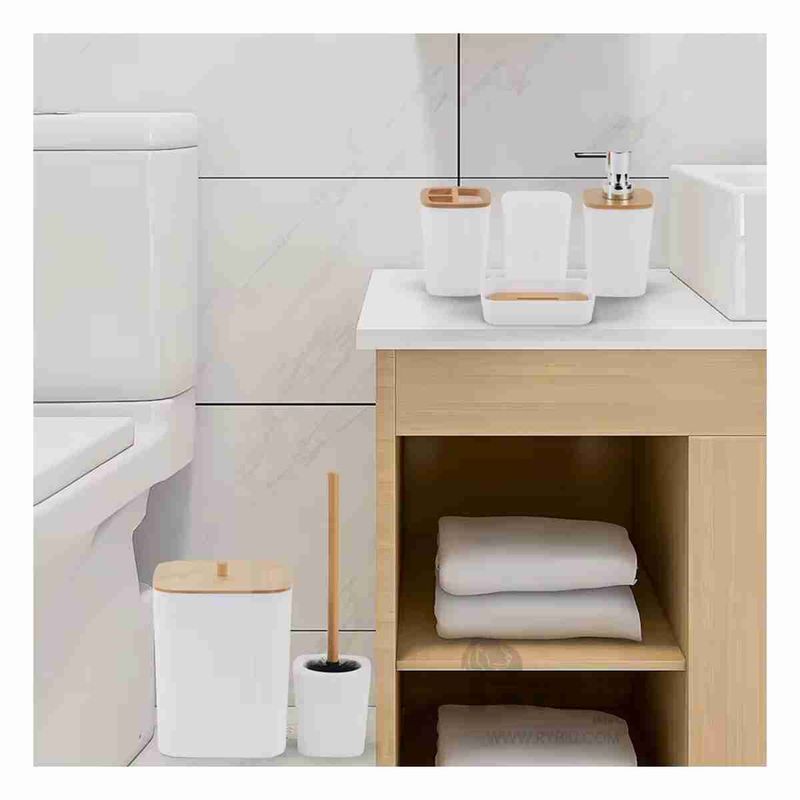 GENERICO - Set Funcional Baño de Color Blanco Y+Envoltorio de Regalo