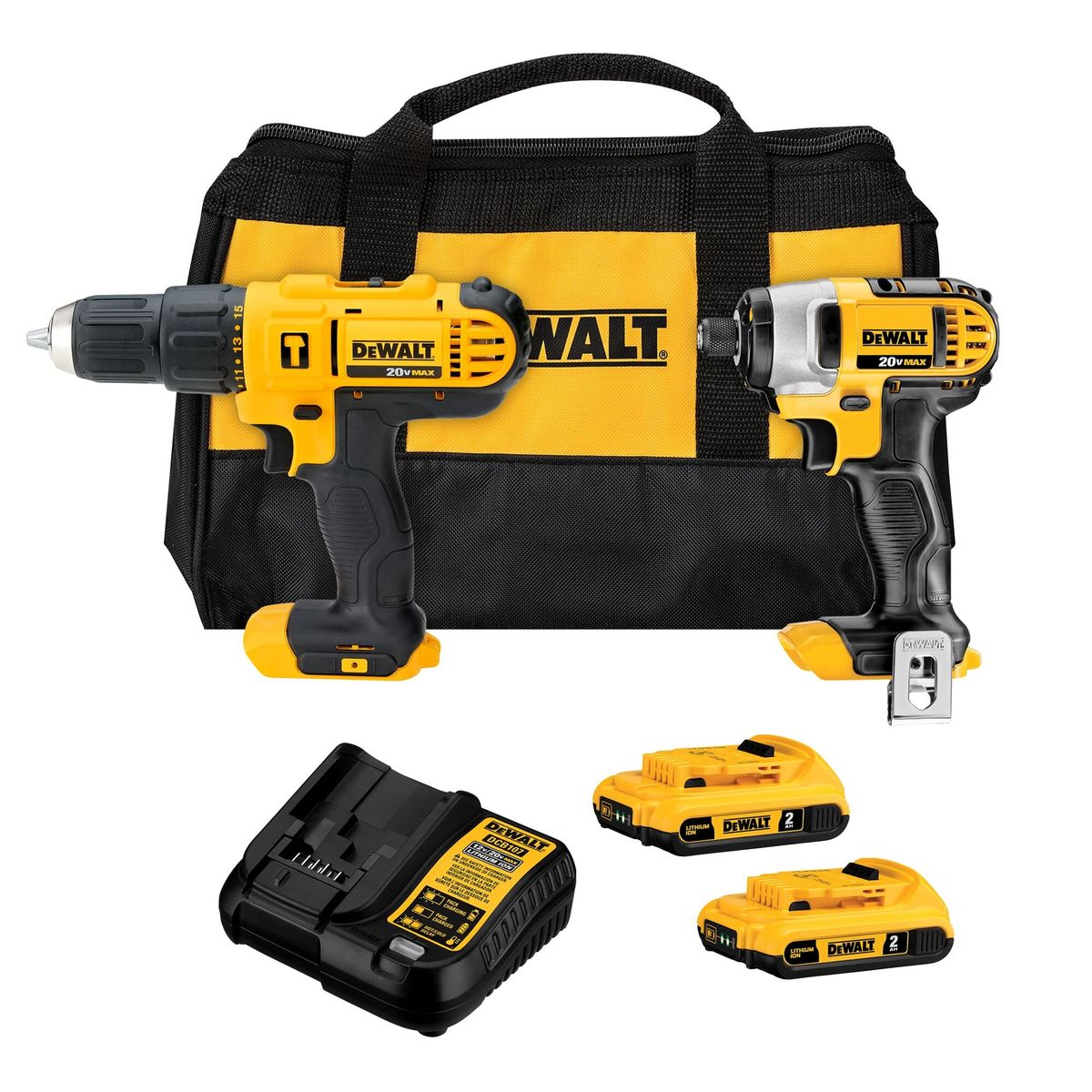 DEWALT - Taladro Percutor 12 + Atornillador Impacto 14 Dewalt DCK222D2