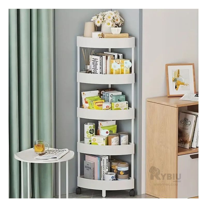 RYBIU IMPORT - Estante Resistente 5 Niveles Color Blanco Y+Regalo Stickers