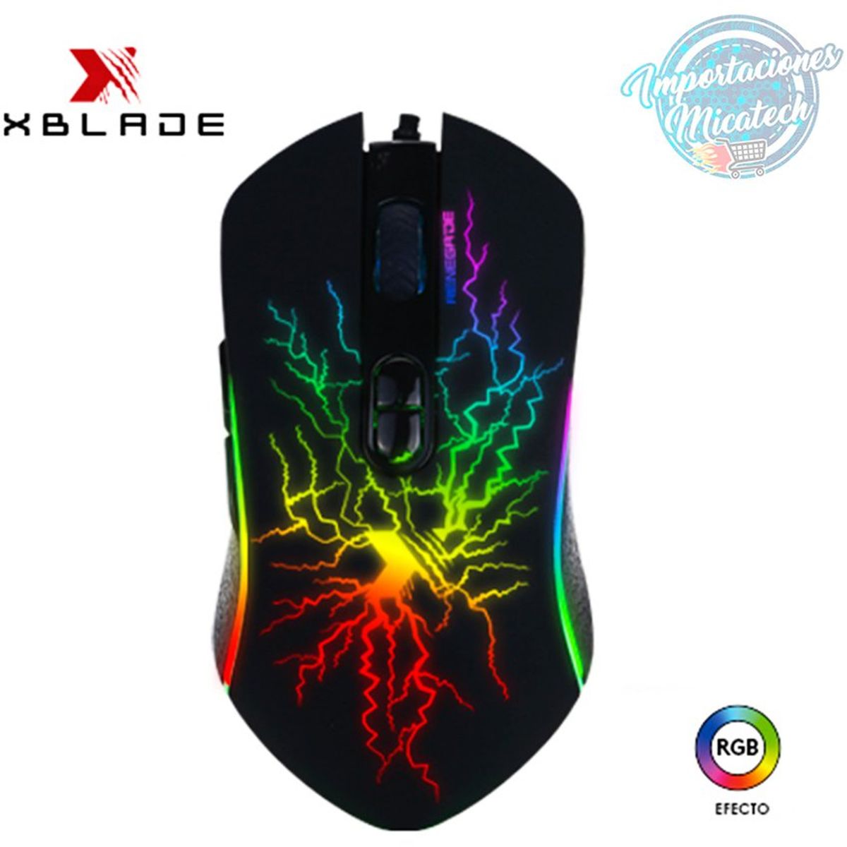 XBLADE - Mouse gamer xblade rgb renegade 6 botones 3200dpi + pad