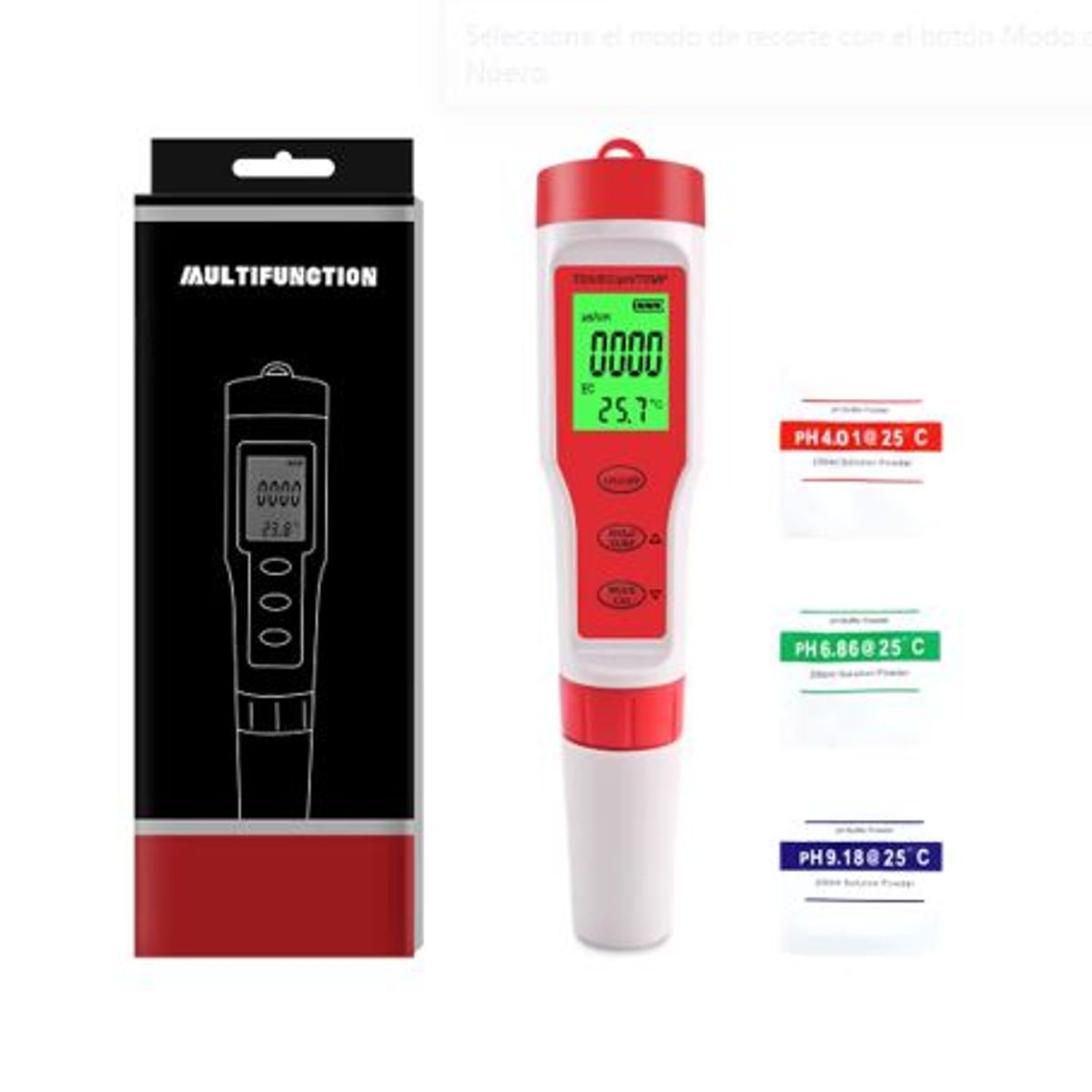 GENERICO - Medidor de pH 4 en 1 pH TDS EC y Temperatura