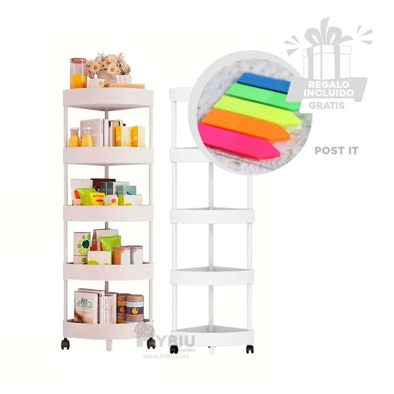 RYBIU IMPORT - Organizador Versatil de Color Blanco Y+Banderitas Adhesivas