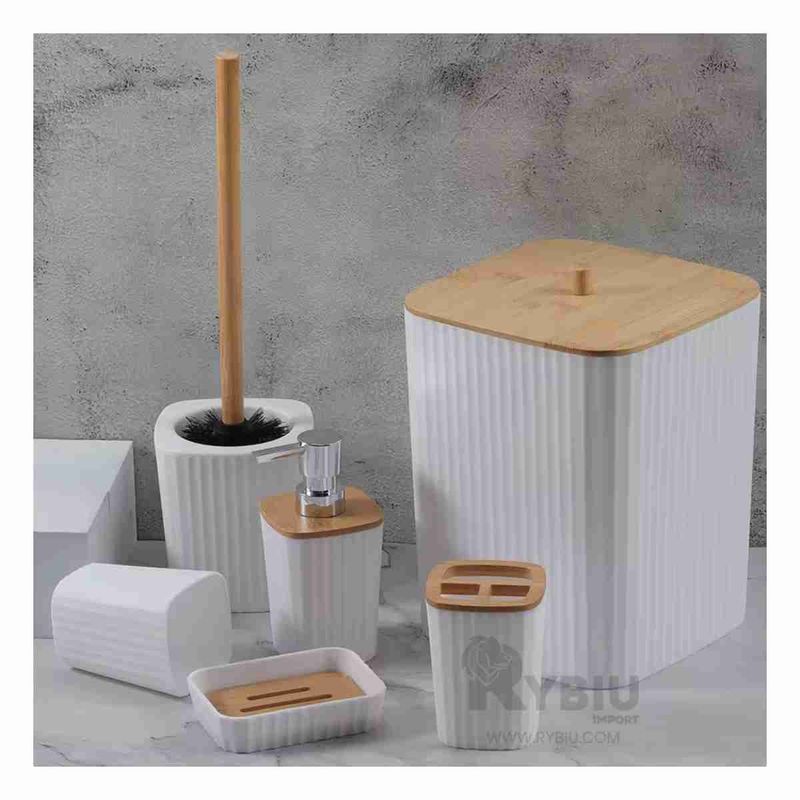 GENERICO - Set Organizador Moderno de Baño en Blanco Y+Regalo Stickers