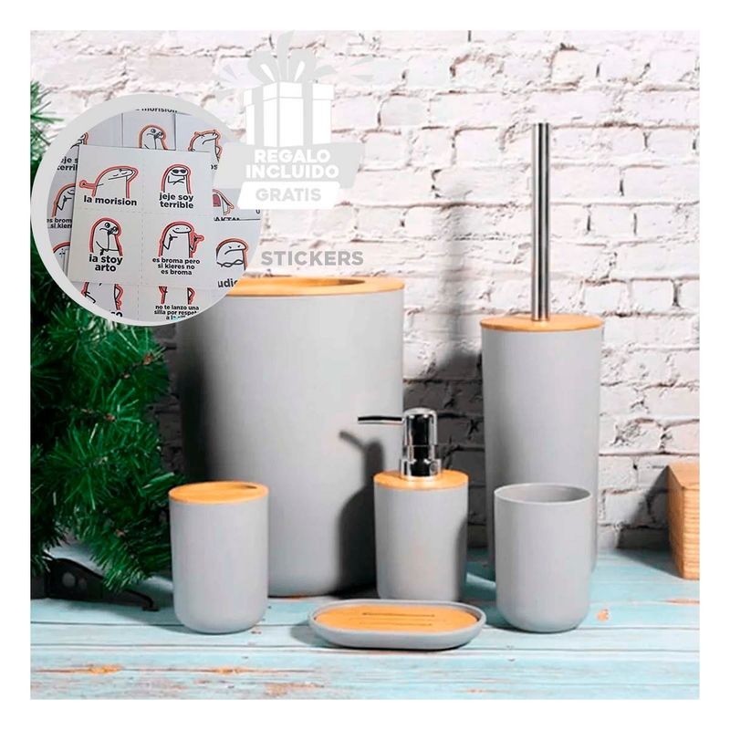 GENERICO - Organizador Funcional para Baños de Gris Y+Regalo Stickers