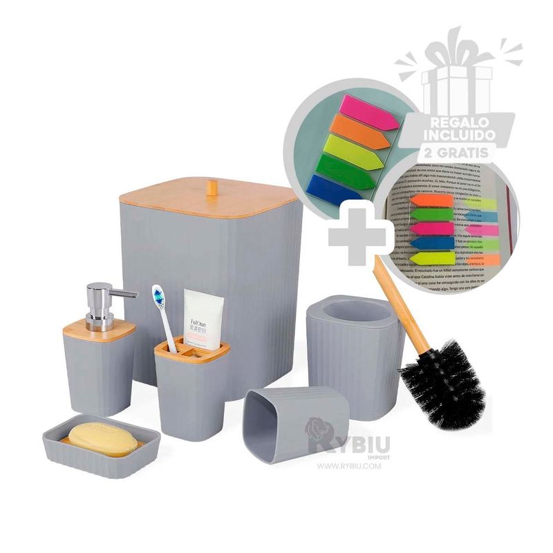 GENERICO - Pack Versatil para Baño Gris Y+Banderitas Adhesivas