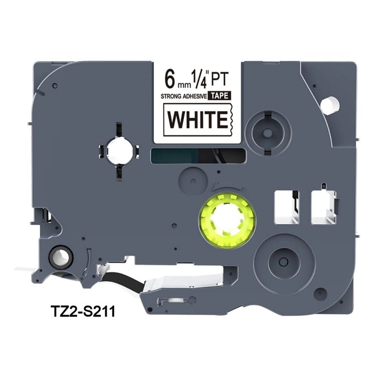 GENERICO - CINTA BROTHER COMPATIBLE TZ2-S211 6MM LETRA NEGRO SOBRE BLANCO