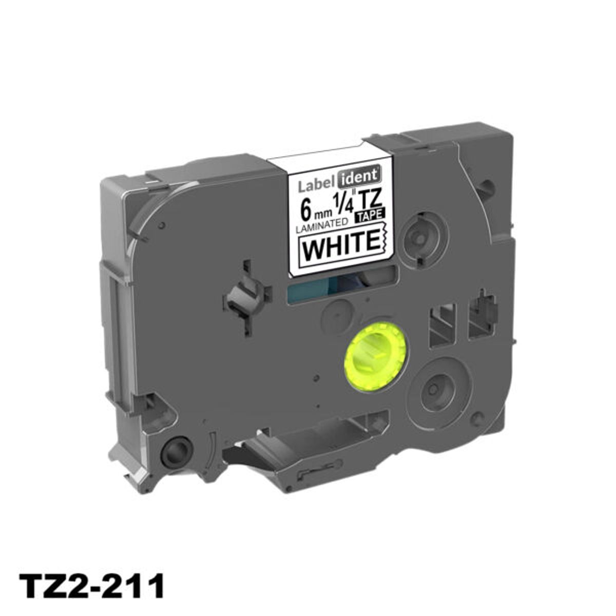 GENERICO - CINTA BROTHER COMPATIBLE TZ2-S211 6MM LETRA NEGRO SOBRE BLANCO