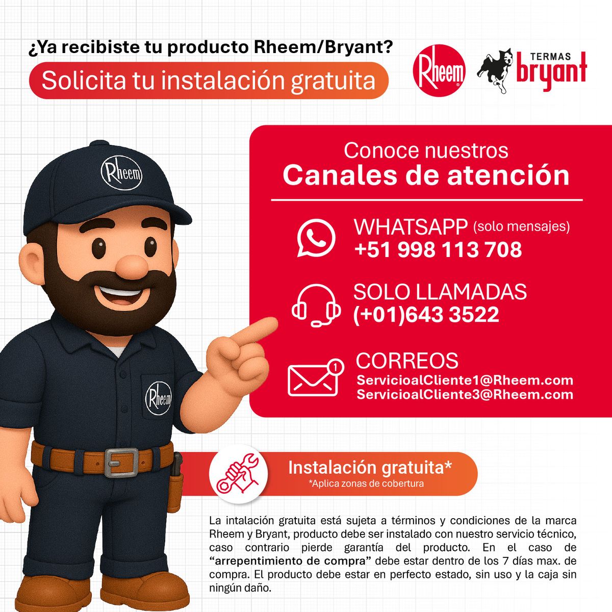 BRYANT - Terma Eléctrica Bryant Basic Zafiro 50L de Colgar 2 Puntos