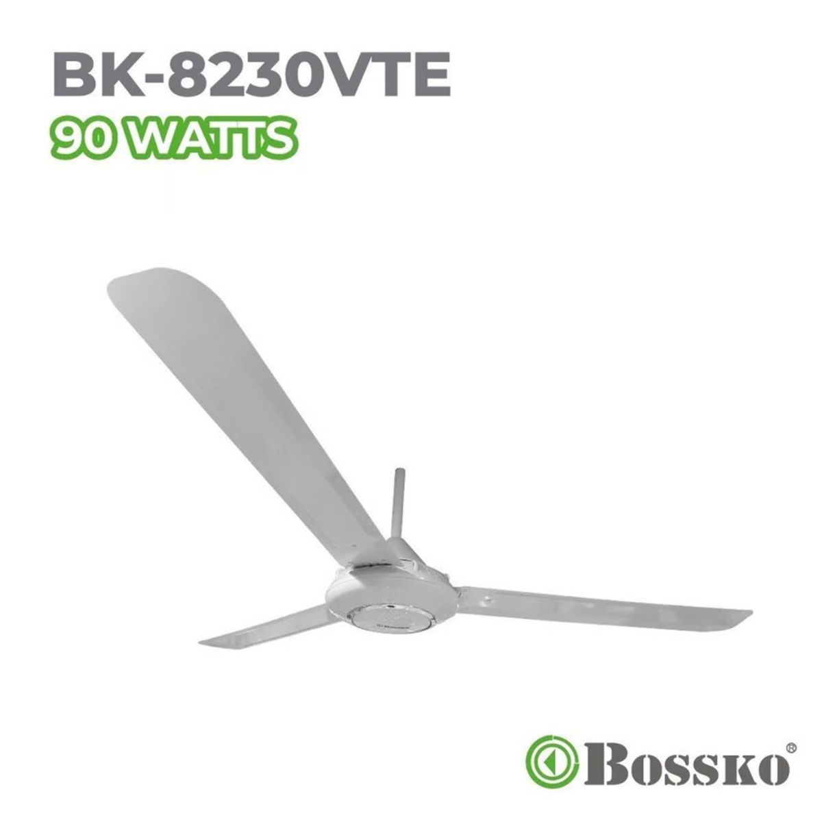 BOSSKO - Ventilador de techo Bossko BK-8230VTE – 90 Watts – Blanco