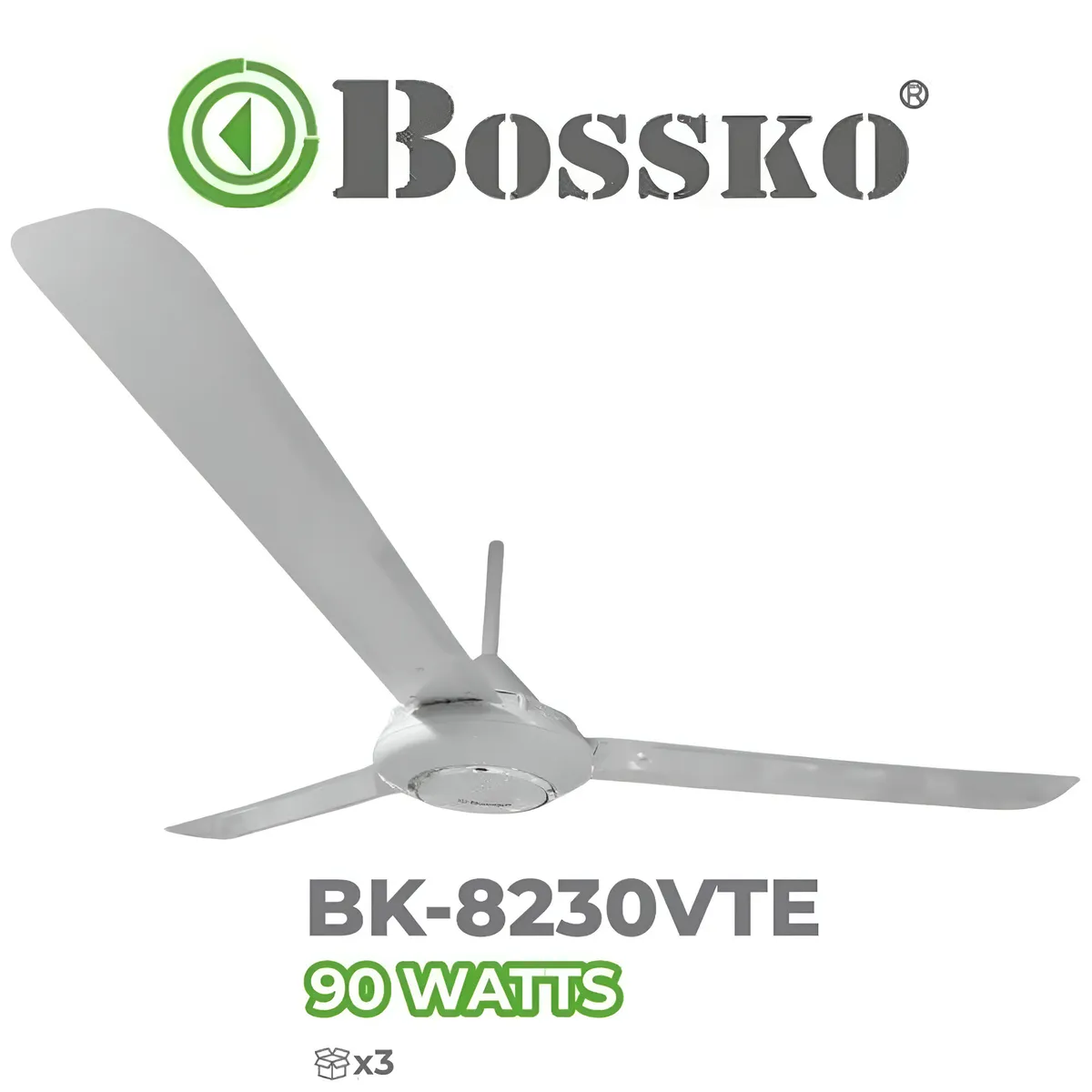 BOSSKO - VENTILADOR DE TECHO BOSSKO BK-8230VTE PACK X3UND  - BLANCO