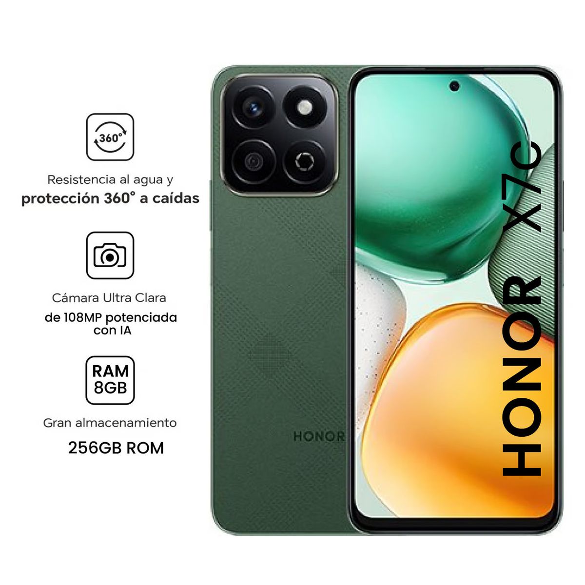 HONOR - Celular Libre Honor X7c 8GB Ram +256GB -Verde Foresta