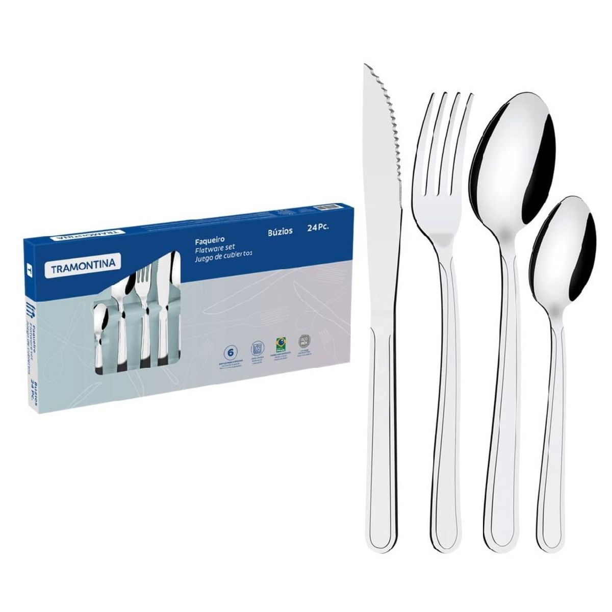 TRAMONTINA - SET Cubiertos TRAMONTINA x24 PZ ACEINOX