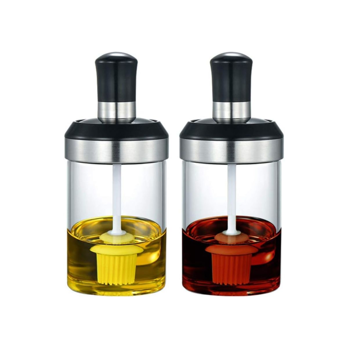 HYGGE - Set de 3 Condimenteros con Cuchara para Aceite Frasco de Vidrio