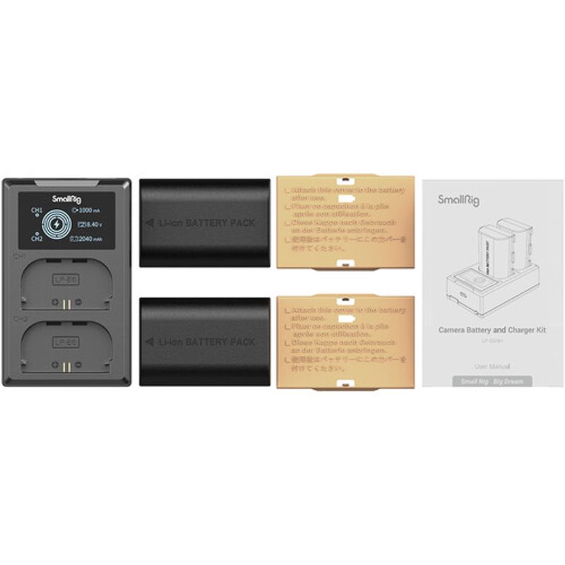 GENERICO - Kit de 2 baterías SmallRig LP-E6NH con cargador dual